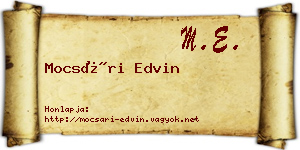 Mocsári Edvin névjegykártya